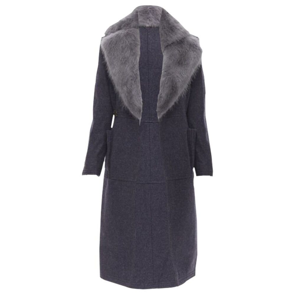 Thom Browne beaver fur collar wool felt silk lined coat - Picture 3 of 6